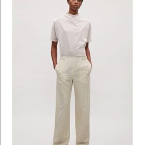 COS linen beige straight leg pants